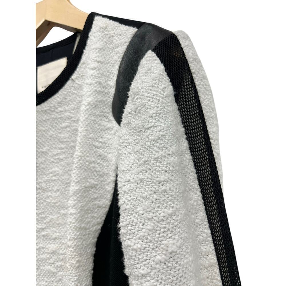 Rebecca Taylor Textured Black/White Fitted Jacket size 4 - Picture 3 of 8